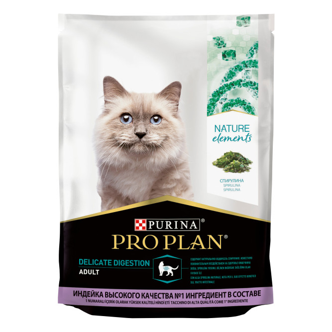 Pro Plan Nature Elements сухой корм для взрослых кошек для здоровья кожи и шерсти с индейкой - 200 г