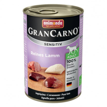 Animonda Gran Carno Sensitiv влажный корм для собак с чувствительным пищеварением с ягненком - 400 г (6 шт в уп)
