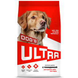 Ultra полнорационный сухой корм для взроcлых собак всех пород, с говядиной - 3 кг