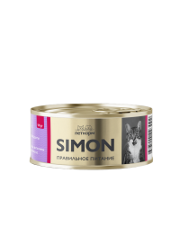 Simon влажный корм для взрослых кошек, паштет с ягненком и морковью, в консервах - 100 г х 16 шт