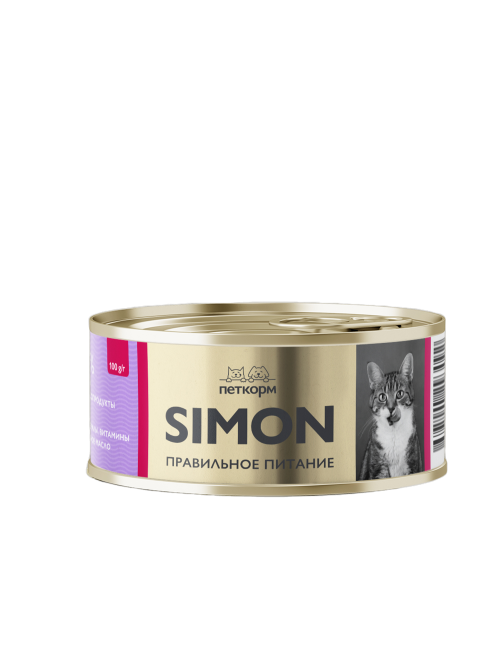 Simon влажный корм для взрослых кошек, паштет с ягненком и морковью, в консервах - 100 г х 16 шт