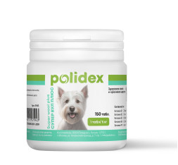 Polidex Super Wool Plus кормовая добавка для собак, для кожи и шерсти - 150 табл.
