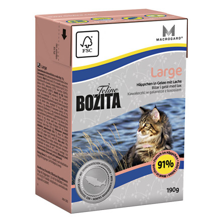 Bozita Funktion Large кусочки лосося в желе для кошек крупных пород - 190 г