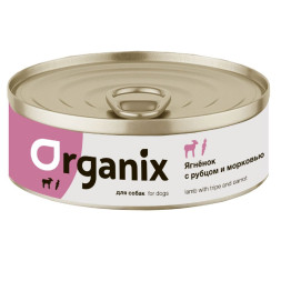 Organix консервы для собак с ягненком, рубцом и морковью - 100 г х 24 шт