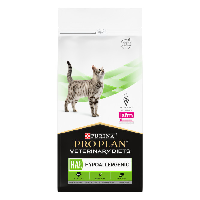 Purina Pro Plan Veterinary diets HA St/Ox Hypoallergenic сухой корм для взрослых кошек при аллергии - 1,3 кг