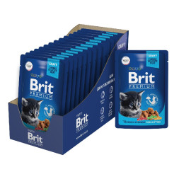 Brit Premium паучи для котят с цыпленком кусочки в соусе - 85 г х 14 шт
