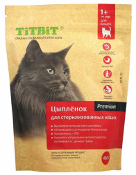TiTBiT сухой корм для стерилизованных кошек с мясом цыпленка - 400 г