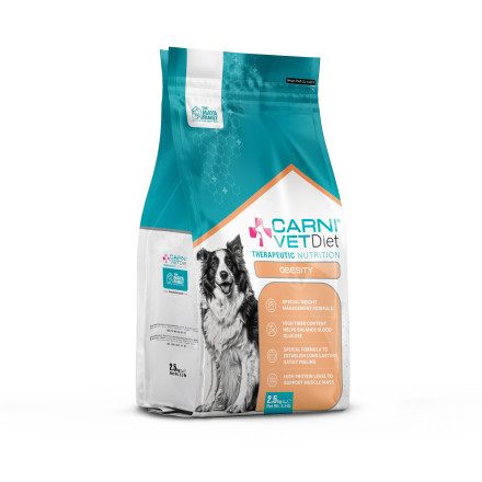 CARNI Vet Diet Dog Obesity диетический сухой корм для собак для контроля веса и при ожирении - 2,5 кг