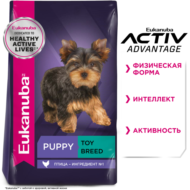 Сухой корм Eukanuba Puppy Toy Breed для щенков миниатюрных пород - 500 г
