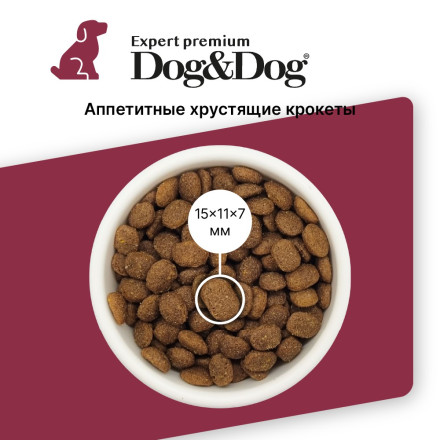 Dog&amp;Dog Expert Premium Super-Power сухой корм для взрослых активных собак с курицей - 14 кг
