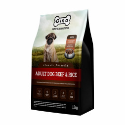 Gina Classic Dog Beef &amp; Rice сухой корм для собак с говядиной и рисом - 1 кг