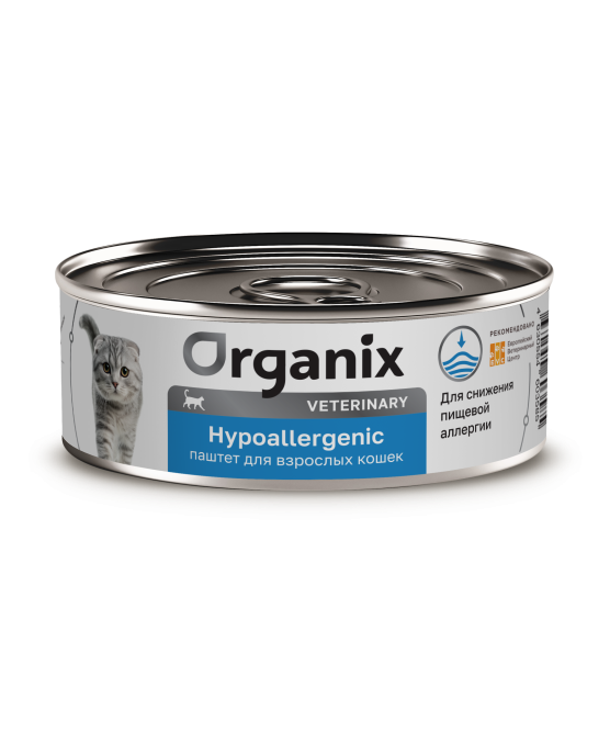 Organix Veterinary Hypoallergenic влажный диетический корм для взрослых кошек при пищевой аллергии, в консервах - 100 г х 12 шт