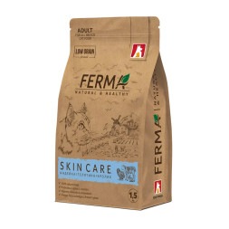 Зоогурман Ferma Skin Care сухой корм для взрослых котов и кошек для кожи и шерсти, с индейкой, кроликом и телятиной - 1,5 кг