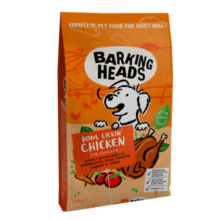Barking Heads До последнего кусочка сухой корм для взрослых собак с чувствительным пищеварением с курицей и рисом - 12 кг