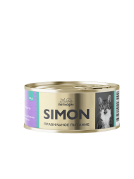Simon влажный корм для взрослых кошек, паштет с кроликом и фасолью, в консервах - 100 г х 16 шт