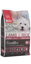 Blitz Adult Small Breeds Lamb&amp;Rice Sensitive сухой корм для взрослых собак мелких пород с чувствительным пищеварением, с ягненком и рисом - 7 кг
