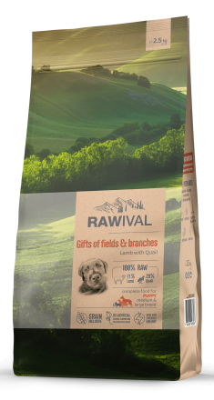 Rawival Gifts of Fields&amp;Branches ягнёнок с перепелом сухой корм для щенков средних и крупных пород - 2,5 кг