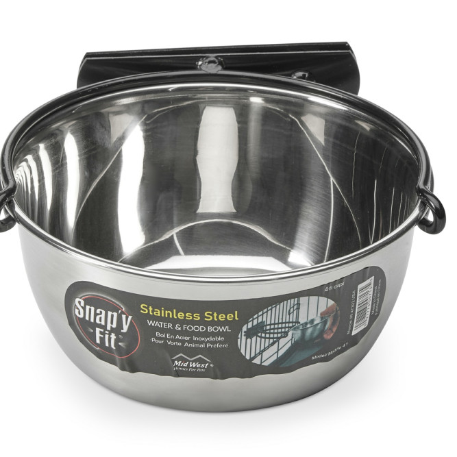 Миска MidWest для собак, для клеток и вольеров 950 мл нержавеющая сталь