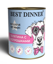 Best Dinner Exclusive Gastro Intestinal консервы для собак при проблемах пищеварения паштет с телятиной и потрошками - 340 г х 6 шт