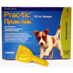 Капли Prac-Tic инсекто-акарицидные для собак весом 4.5-11 кг - 3 пипетки