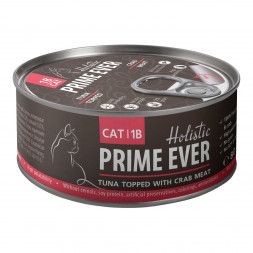 Prime Ever влажный корм для взрослых кошек с тунцом и крабом в желе - 80 г х 24 шт