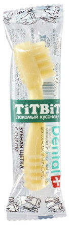 TiTBiT лакомство для собак мелких пород Дентал+ зубная щетка с сыром - 13 г