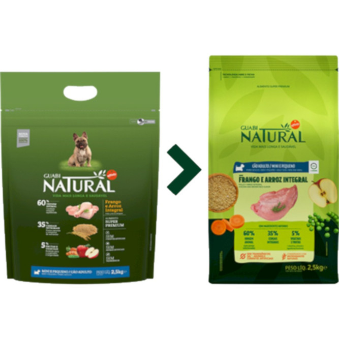 Guabi Natural Dog Adult сухой корм для взрослых собак мелких пород, с цыпленком и коричневым рисом - 1 кг