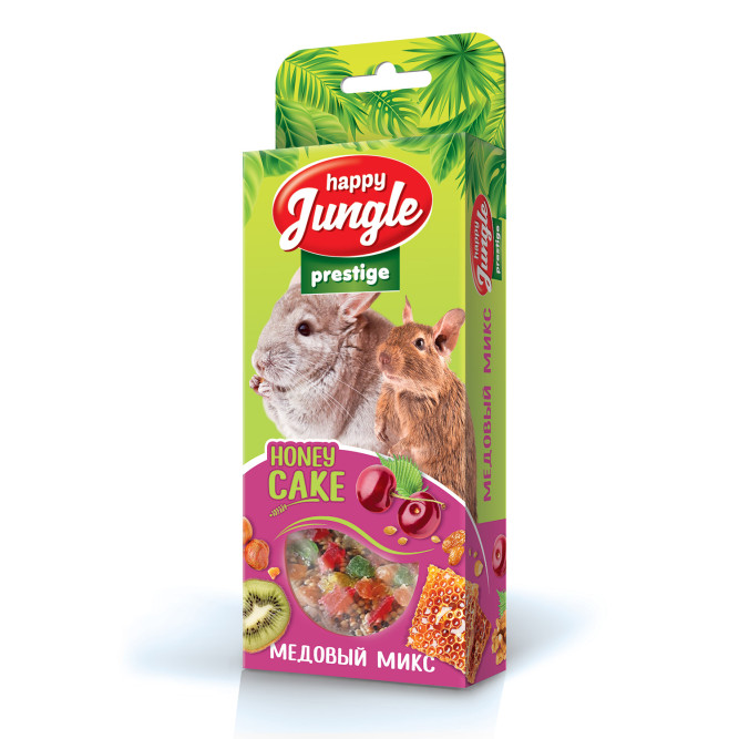 Happy Jungle Престиж лакомство для грызунов, корзинки, медовый микс - 3 шт