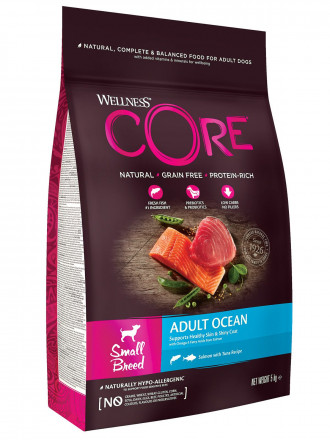 Wellness Core сухой корм для взрослых собак мелких пород с лососем и тунцом 5 кг