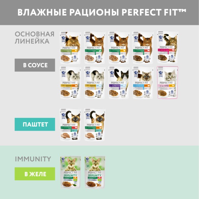 Perfect Fit влажный корм для стерилизованных кошек с кроликом в соусе, в паучах - 75 г х 28 шт