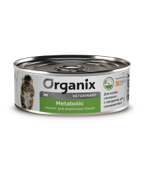 Organix Veterinary Metabolic влажный диетический корм для взрослых кошек, склонных к ожирению, в консервах - 100 г х 12 шт