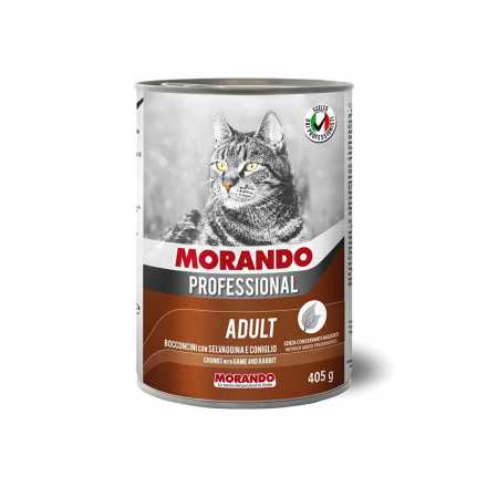 Morando Professional Gatto влажный корм для кошек, с дичью и кроликом, в консервах - 405 г х 24 шт