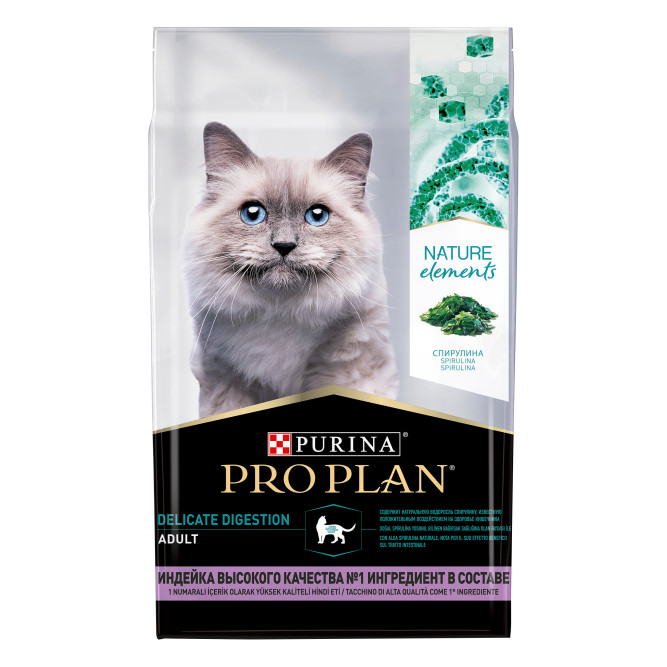 Pro Plan Adult Nature Elements Delicate Digestion сухой корм для взрослых кошек с чувствительным пищеварением, с индейкой - 7 кг
