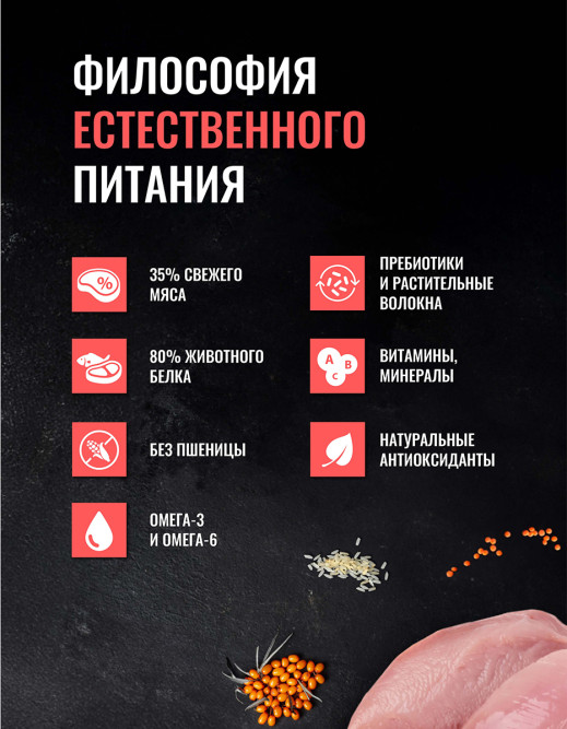 Одно Мясо Монопротеин сухой корм для взрослых собак всех пород с мясом индейки - 800 г