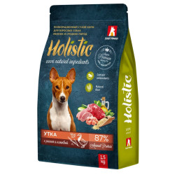 Зоогурман Holistic сухой корм для взрослых собак мелких и средних пород, с уткой, рисом и клюквой - 1,5 кг