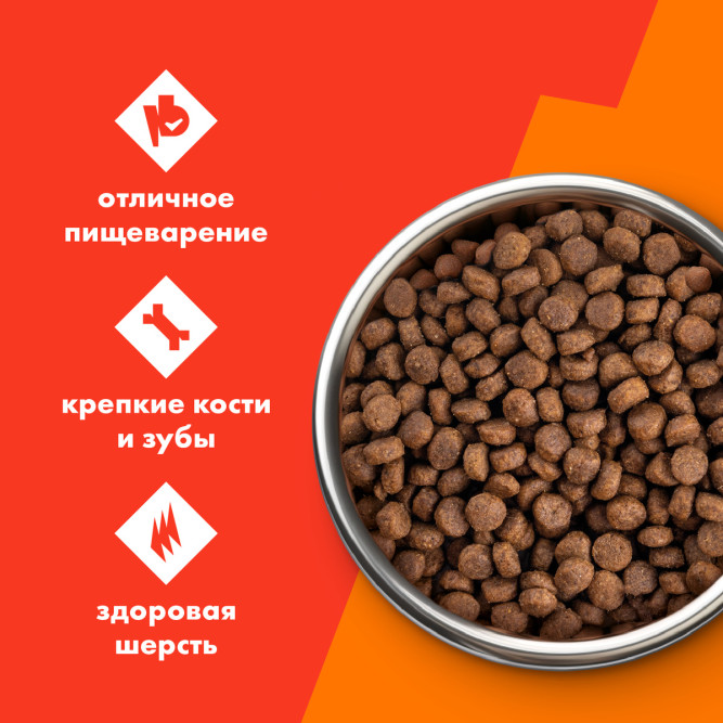Ultra полнорационный сухой корм для взроcлых собак всех пород, 3 вида мяса - 600 г