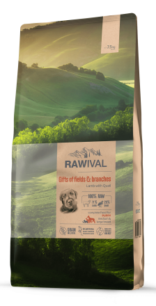 Rawival Gifts of Fields&amp;Branches ягнёнок с перепелом сухой корм для щенков средних и крупных пород - 7,5 кг