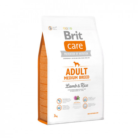 Сухой корм Brit Care Adult Medium Breed Lamb &amp; Rice для взрослых собак средних пород с ягненком и рисом - 3 кг