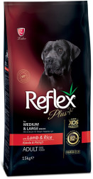 Reflex Plus Medium Large Breed Adult Dog Food Lamb and Rice сухой корм для собак средних и крупных пород, с ягненком и рисом - 15 кг