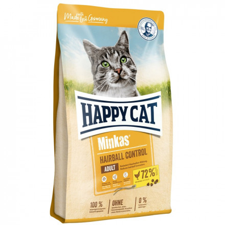 Happy Cat Minkas Hairball Control сухой корм для взрослых кошек для выведения шерсти из желудка с птицей - 4 кг