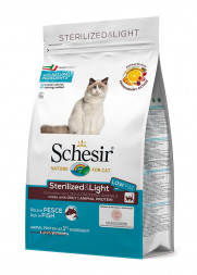Schesir Cat Sterilized &amp; Light сухой корм для стерилизованных кошек с рыбой - 10 кг