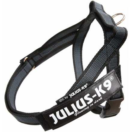 Julius-K9 шлейка для собак Color &amp; Gray Mini, 49-65 см / 7-15 кг, черная