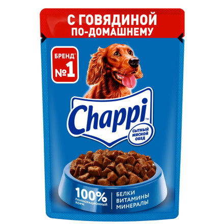 Chappi влажный корм для взрослых собак с говядиной по-домашнему, в паучах - 85 г х 28 шт