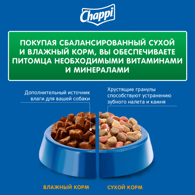 Chappi влажный корм для взрослых собак с говядиной по-домашнему, в паучах - 85 г х 28 шт