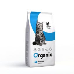 Organix Adult Cat Salmon сухой корм для взрослых кошек с чувствительным пищеварением, с лососем - 7,5 кг
