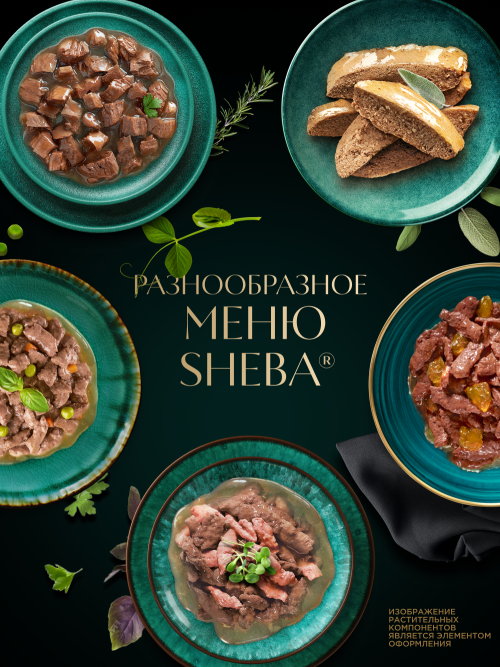 Sheba Craft Collection влажный корм для кошек рубленые кусочки с говядиной, в соусе, в паучах - 75 г х 28 шт