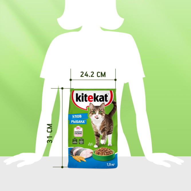 Kitekat Улов Рыбака сухой корм для взрослых кошек с рыбой - 1,9 кг