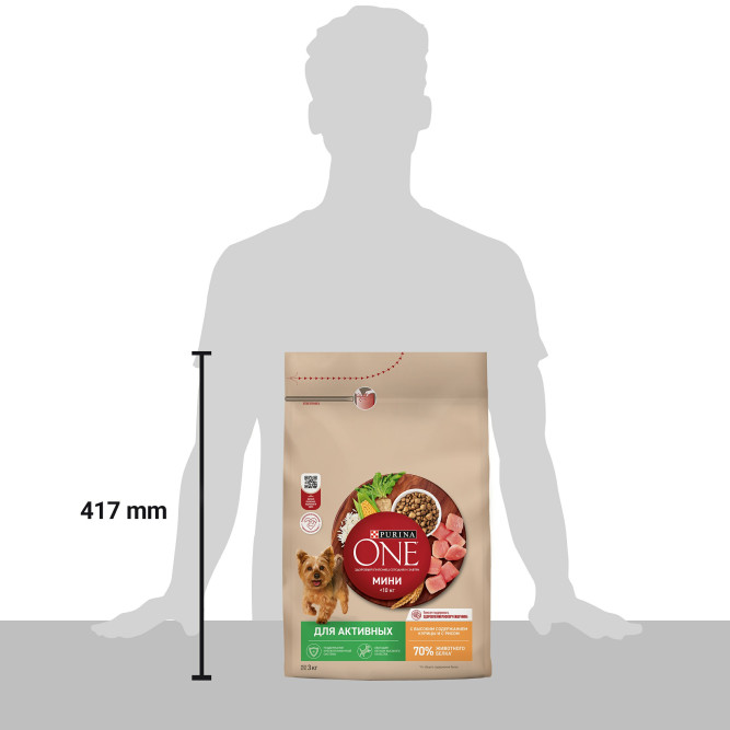 Purina One Мини сухой корм для активных взрослых собак мелких пород, с высоким содержанием курицы и рисом - 3 кг