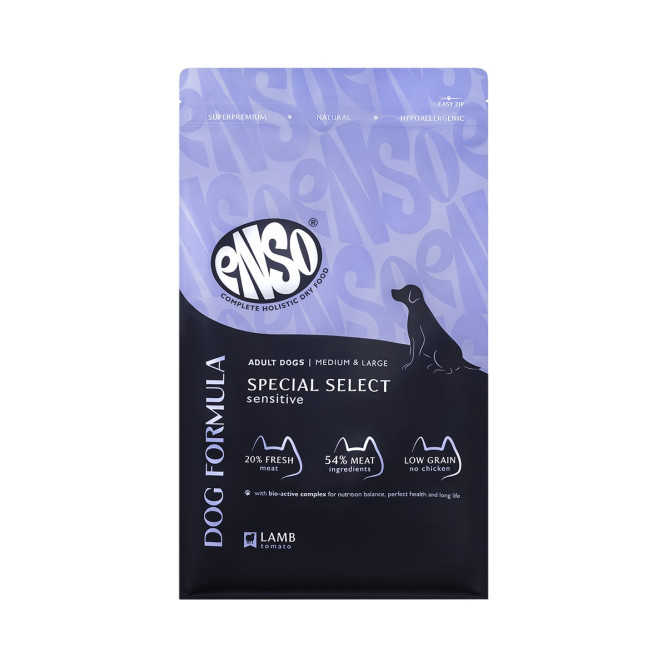 ENSO Dog Formula Special Select сухой корм для взрослых собак средних и крупных пород со свежим ягненком и добавлением томата - 10 кг
