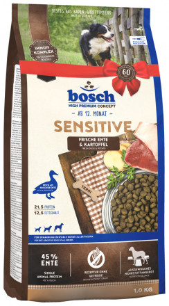 Bosch Sensitive с уткой и картофелем сухой корм для собак 1 кг